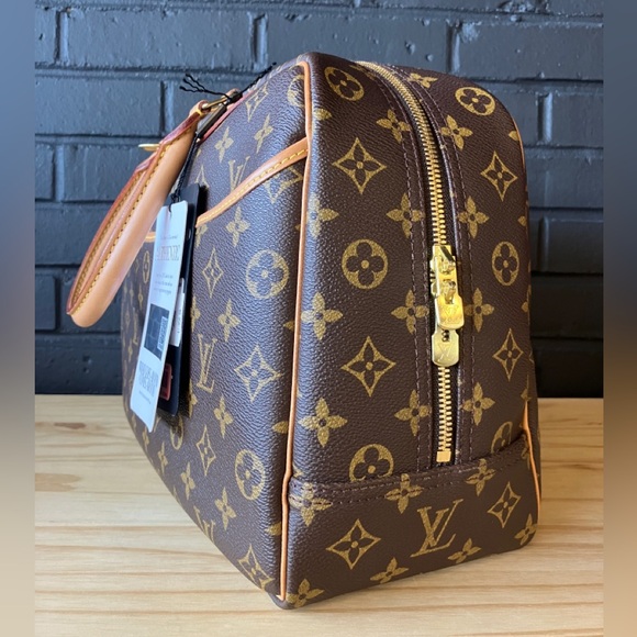 LOUIS VUITTON LV Logo Deauville Hand Bag Monogram Leather Brown - Picture 2 of 12